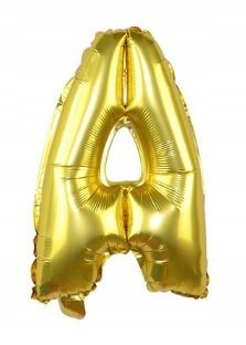 BALON foliowy ZŁOTY litera A urodziny 70