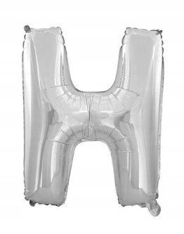 BALON foliowy srebrny litera H urodziny 70
