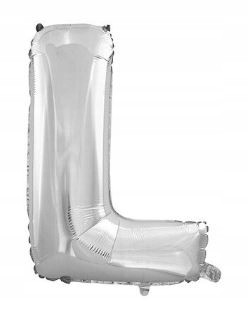 BALON foliowy srebrny litera L urodziny 70