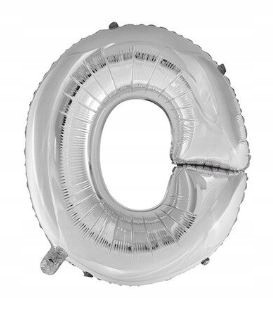 BALON foliowy srebrny litera O urodziny 70