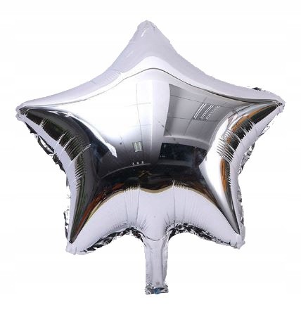 BALON foliowy srebrny gwiazda gwiazdka 45cm