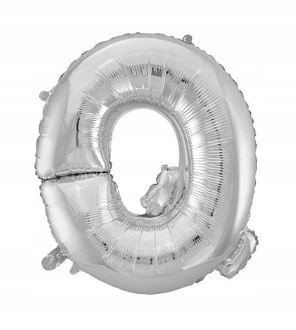 BALON foliowy srebrny litera Q urodziny 40