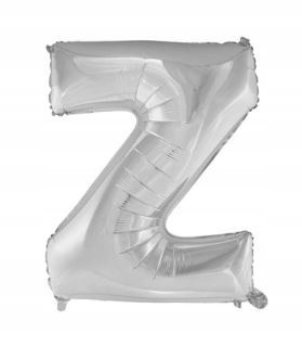 BALON foliowy srebrny litera Z urodziny 40