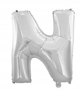 BALON foliowy srebrny litera N urodziny 40