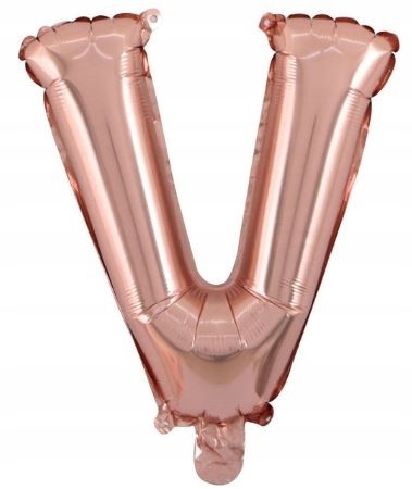 BALON foliowy ROSE GOLD litera V urodziny impreza
