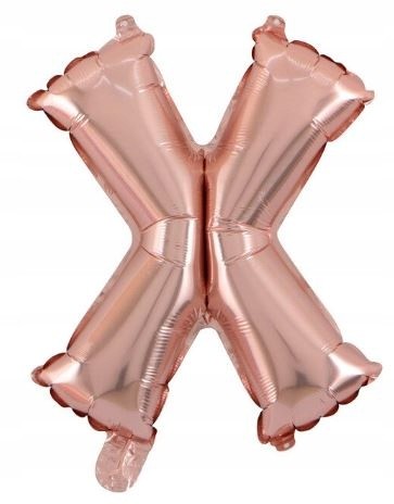 BALON foliowy ROSE GOLD litera X urodziny impreza