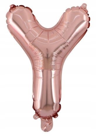 BALON foliowy ROSE GOLD litera Y urodziny impreza