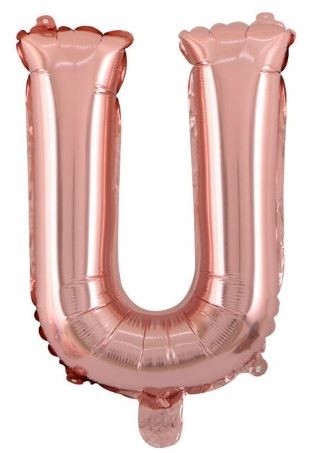 BALON foliowy ROSE GOLD litera U urodziny impreza