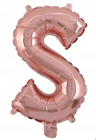 BALON foliowy ROSE GOLD litera S urodziny impreza