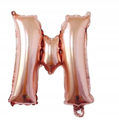 BALON foliowy ROSE GOLD litera M urodziny impreza