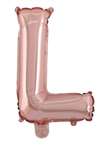 BALON foliowy ROSE GOLD litera L urodziny impreza