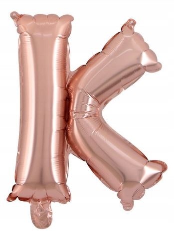 BALON foliowy ROSE GOLD litera K urodziny impreza