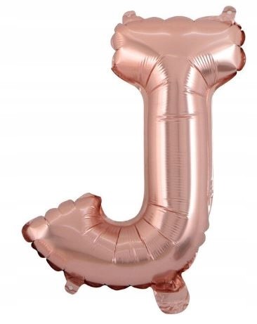 BALON foliowy ROSE GOLD litera J urodziny impreza