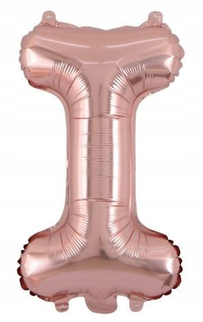 BALON foliowy ROSE GOLD litera I urodziny impreza