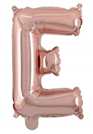 BALON foliowy ROSE GOLD litera E urodziny impreza