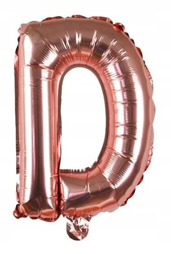 BALON foliowy ROSE GOLD litera D urodziny impreza