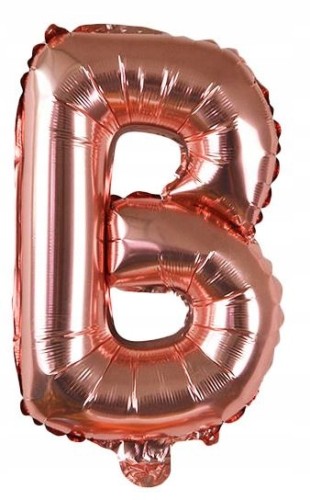 BALON foliowy ROSE GOLD litera B urodziny impreza