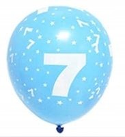 BALON gumowy urodzinowy MIX kolor SIEDEM 7 6sztuk