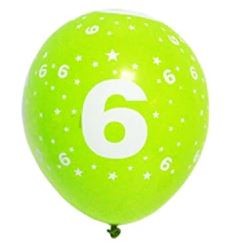 BALON gumowy urodzinowy MIX kolor SZEŚĆ 6 6sztuk