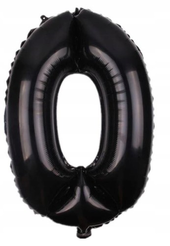 BALON foliowy CZARNY cyfra ZERO 0 urodziny 100cm