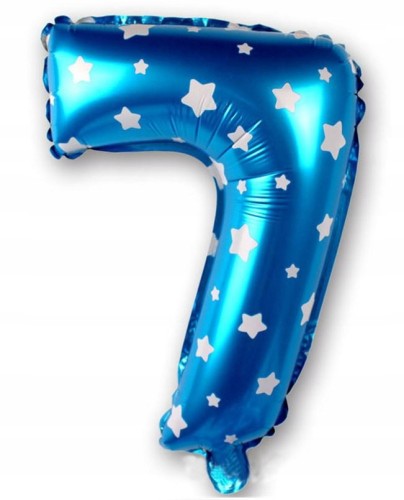 BALON foliowy BŁĘKITNY cyfra SIEDEM 7 urodziny