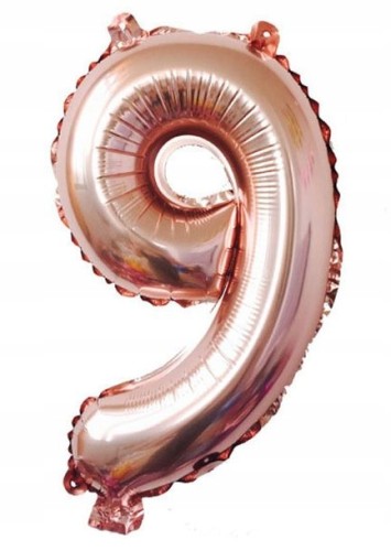 BALON foliowy ROSE GOLD cyfra DZIEWIĘĆ 9 urodziny