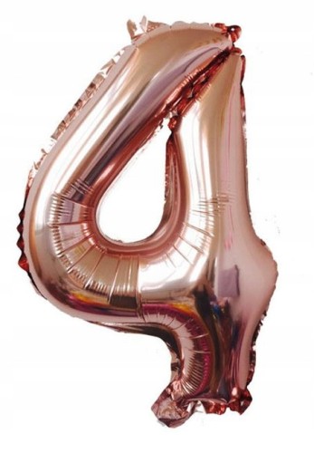 BALON foliowy ROSE GOLD cyfra CZTERY 4 urodziny