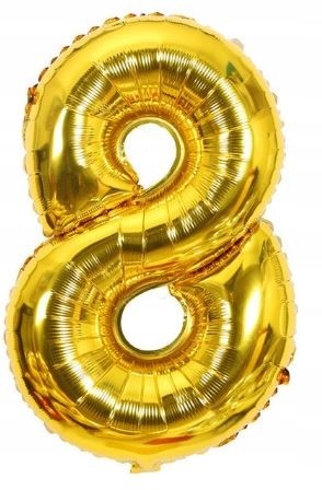 BALON foliowy złoty cyfra OSIEM 8 urodziny 40 cm