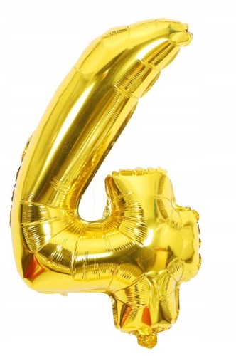 BALON foliowy złoty cyfra CZTERY 4 urodziny 40 cm