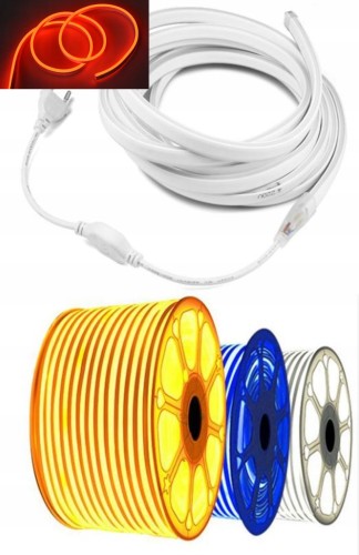 wąż świetlny TAŚMA LED NEON FLEX 230V CZERWONY 1m