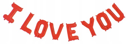 BALONY foliowe NAPIS I LOVE YOU czerwony LITERY
