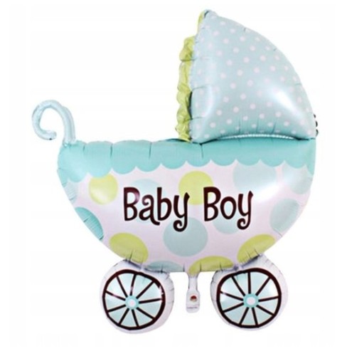 BALON foliowy wózek baby boy shower urodziny 48cm
