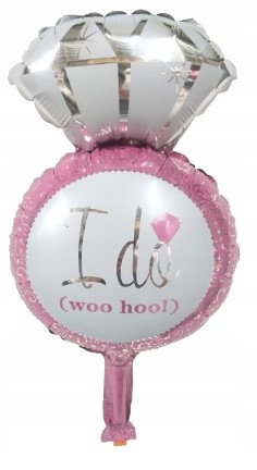 DUŻY BALON foliowy I DO pierścionek zaręczynowy