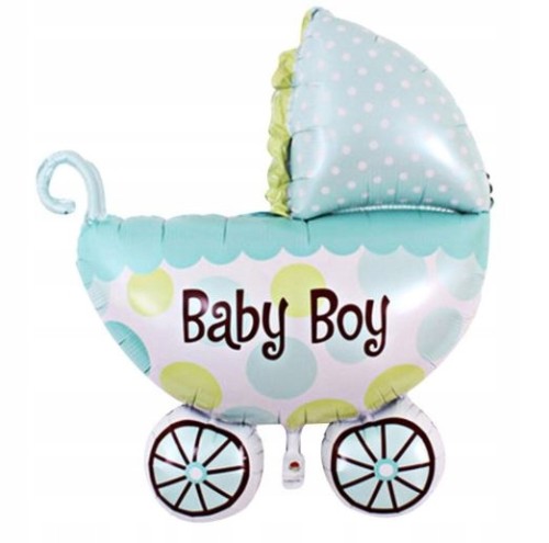 BALON foliowy wózek baby shower duży 80cm urodziny