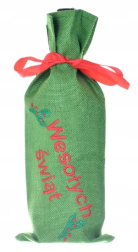 Pokrowiec Świąteczne ubranko na butelkę zielony