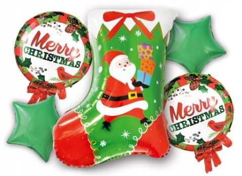 ZESTAW balonów Świątecznych merry christmas