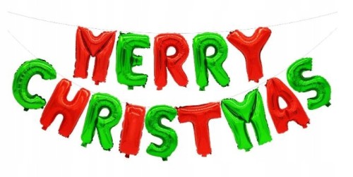 BALONY foliowe MERRY CHRISTMAS święta girlanda