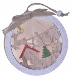 Witraż stroik LED drewniany bombka chatka sanie