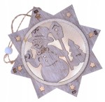 Witraż stroik LED drewniany bombka gwiazda bałwan