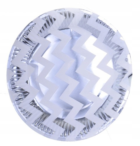 TALERZE TALERZYKI papierowe bio srebrne 6szt 23 cm