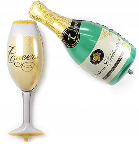 BALON foliowy kieliszek szampan urodziny 100 cm