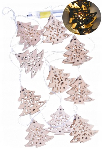 lampki CHOINKOWE 10 LED BATERIE choinki drewniane