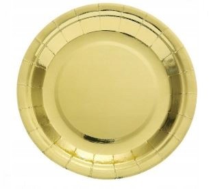 TALERZE TALERZYKI papierowe złote 6szt panieński