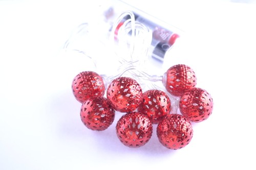 lampki CHOINKOWE 8 LED  BATERIE kulki 3D dekoracja