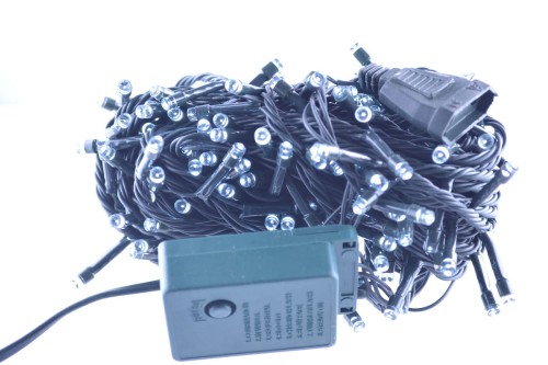 lampki CHOINKOWE LED 300 BIAŁY ZIMNY 8 funkcjI 18m